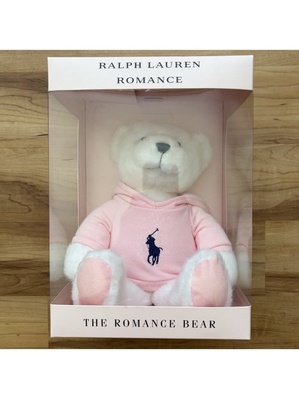 Ralph Lauren The Romance Bear Plush Teddy Bear White/Pink Sweater Pony NIB